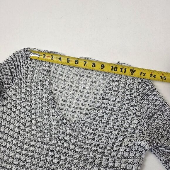 Helmut Lang Italian Yarn Crochet Sweater Size Small Bohemian - Picture 8 of 13